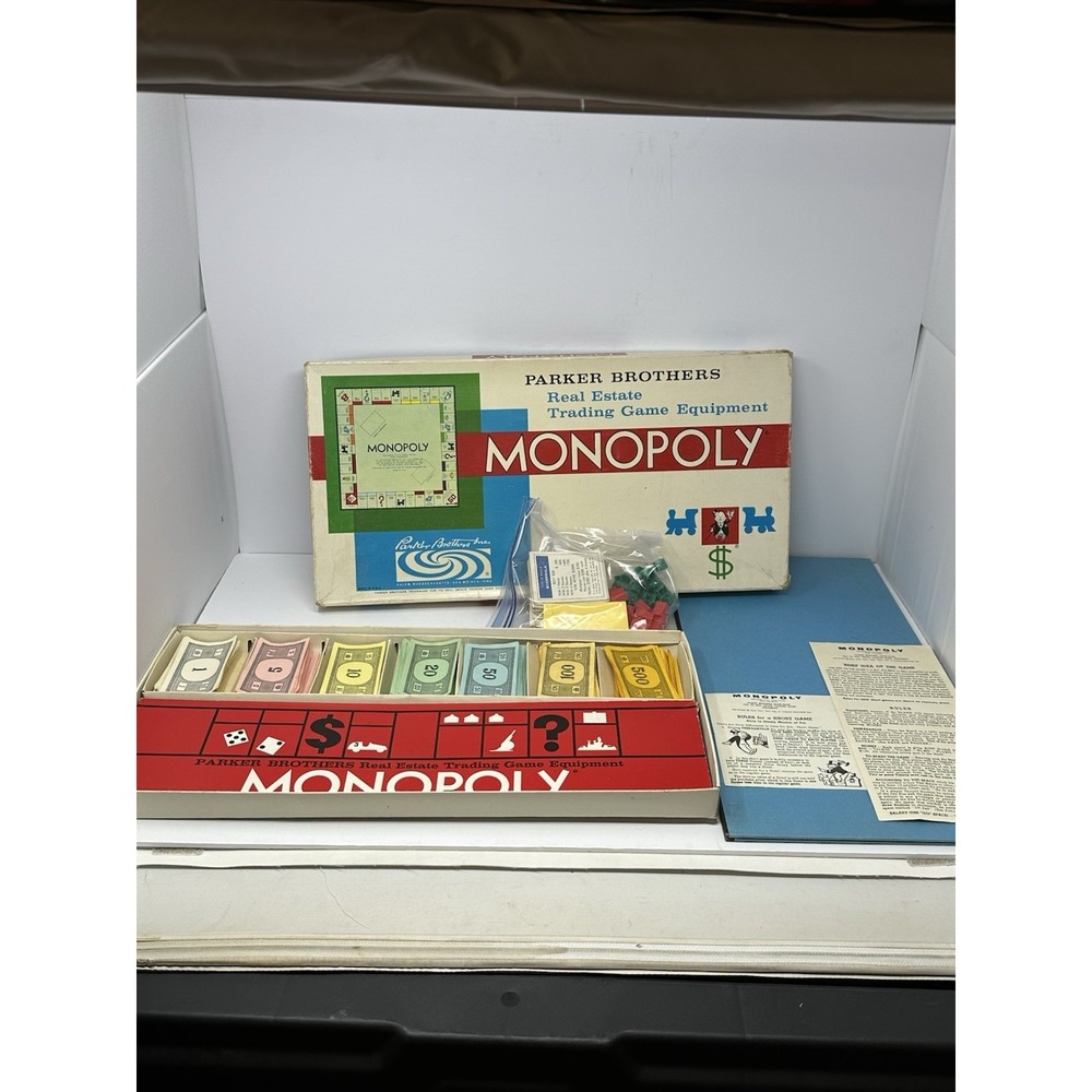 Vintage 1961 Monopoly Board Game by Parker Brothers - Classic Original COMPLETE